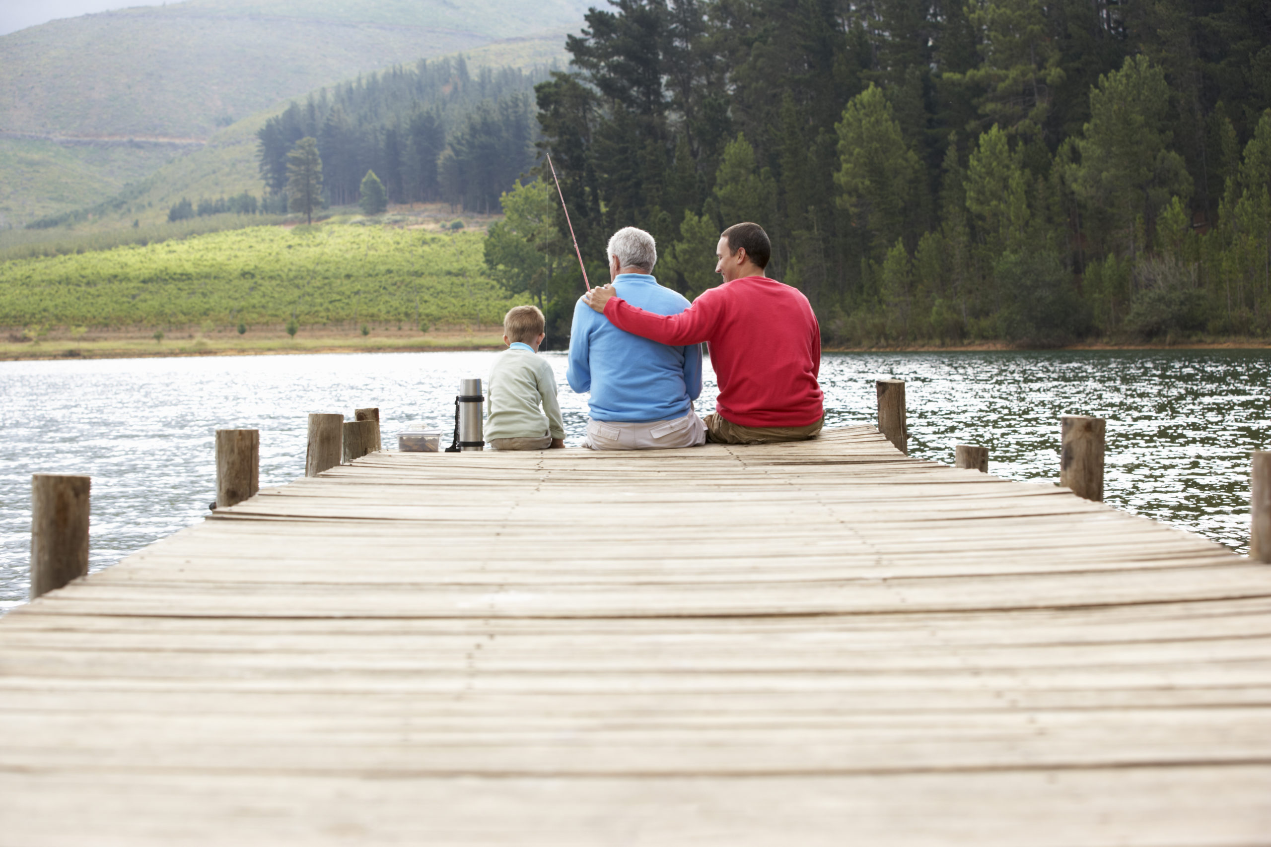 Father,son,and,grandfather,fishing