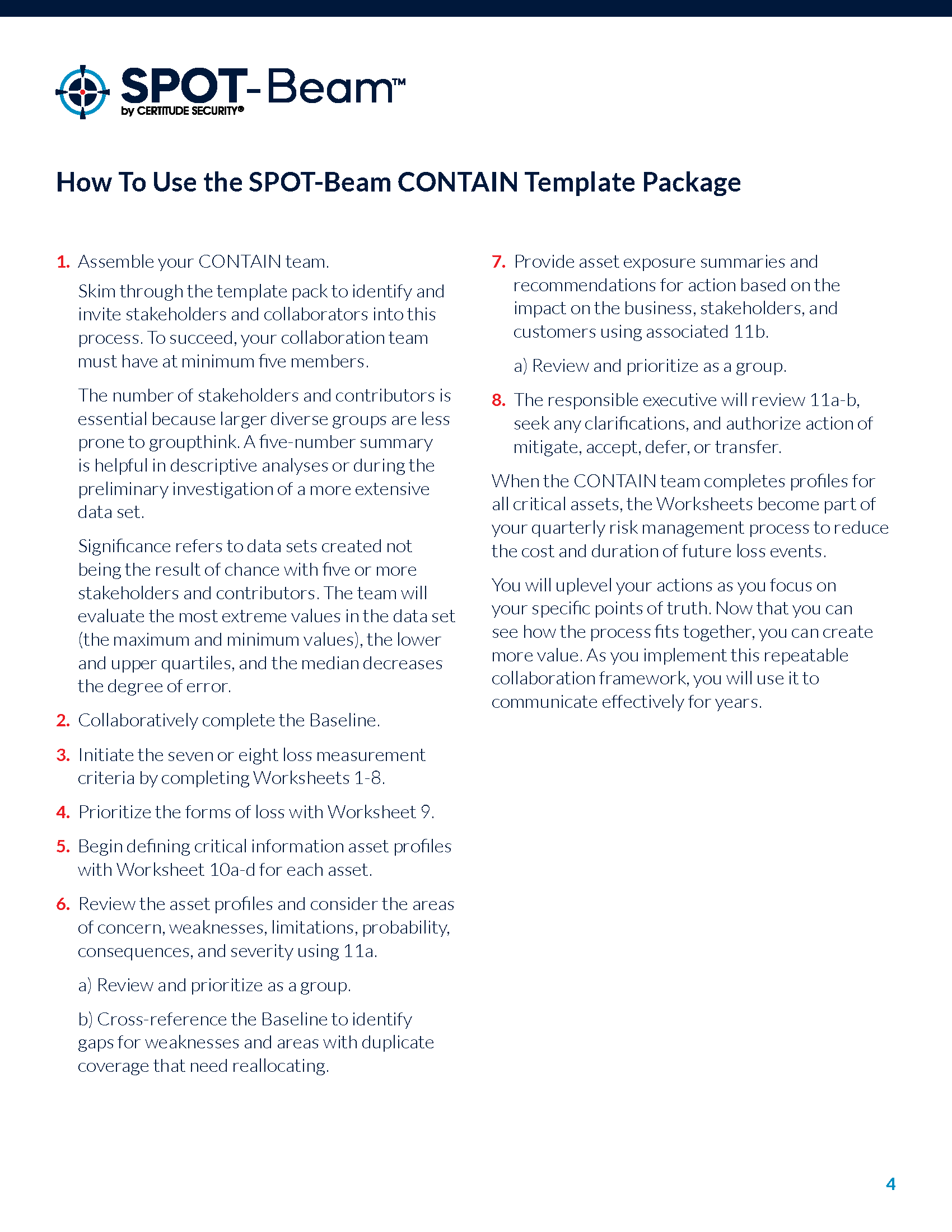 Spot Beam Contain Summary Pages Page 4